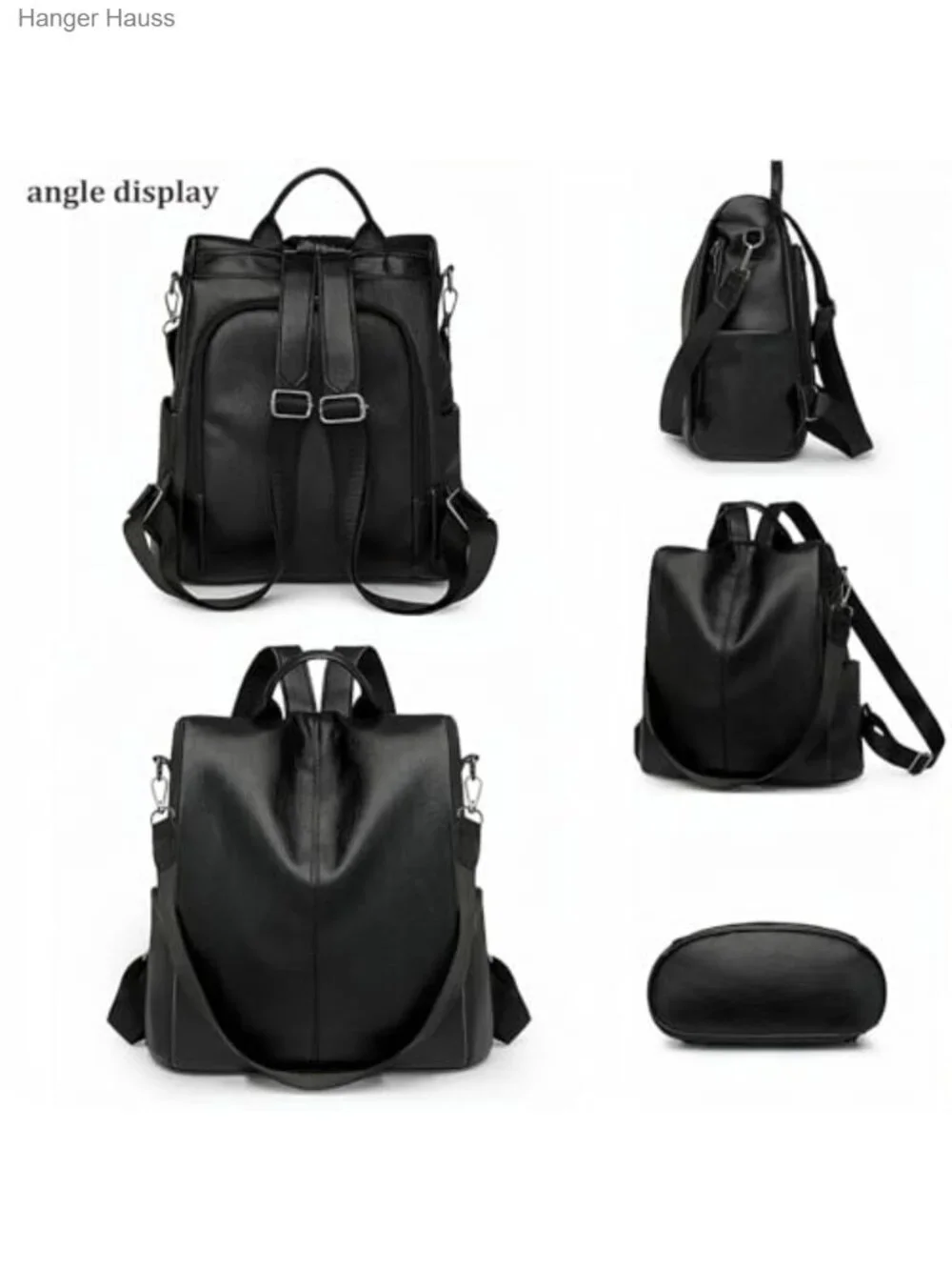 Women's Anti-theft PU Leather Backpack Purse, 3-Way Convertible Travel Rucksack